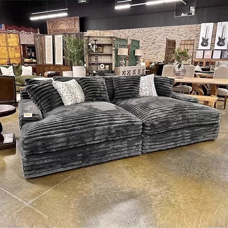 Striped sofa